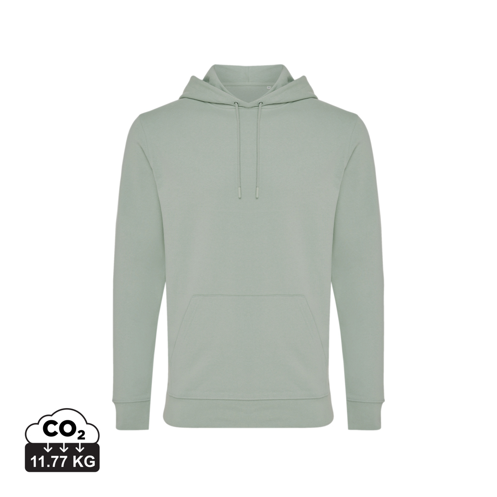 Sweat capuche unisexe publicitaire coton recyclé 340g Iqoniq Jasper Iceberg green